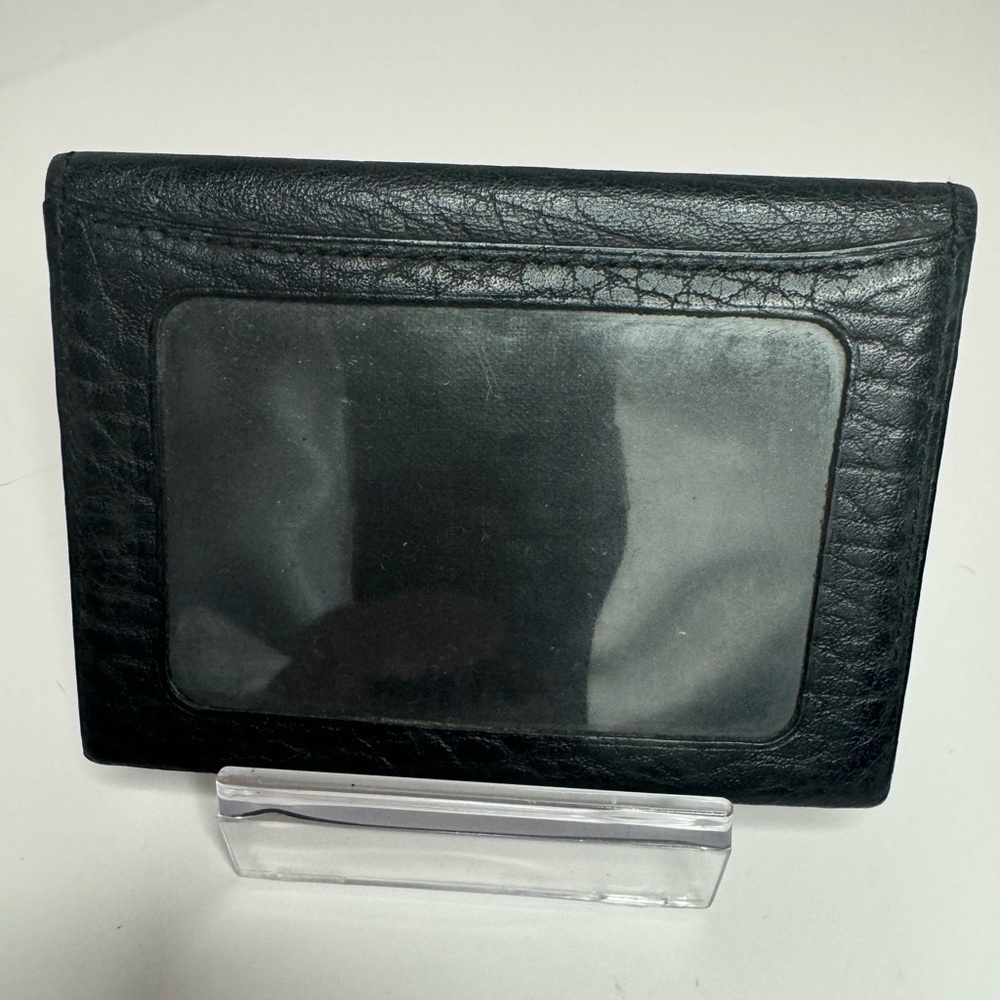 ๐#176 Burberrys Vintage Black Leather Bifold ID Card Holder Wallet - Picture 5 of 14